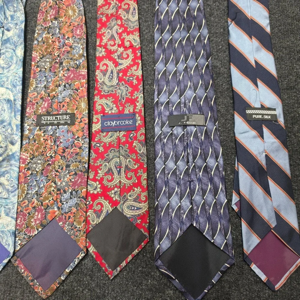 Vintage Mens Silk Tie Lot 8pc Paisley Floral Stripe Nathan Brach Mr Johns JF
